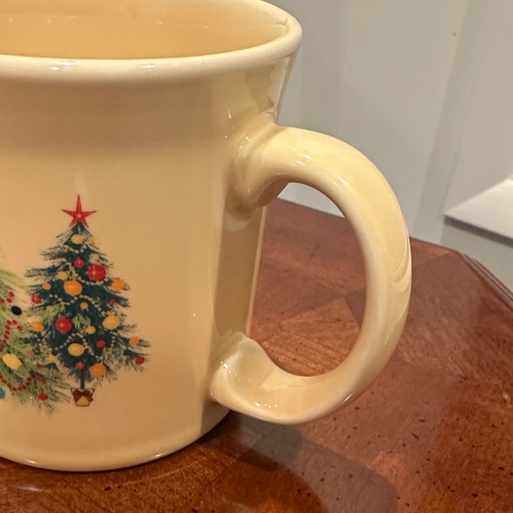 Retired Fiesta Cream Mug with Christmas Tree Design - Picture 3 of 9